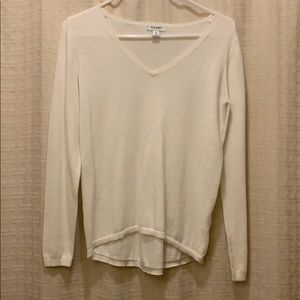 v neck white sweater